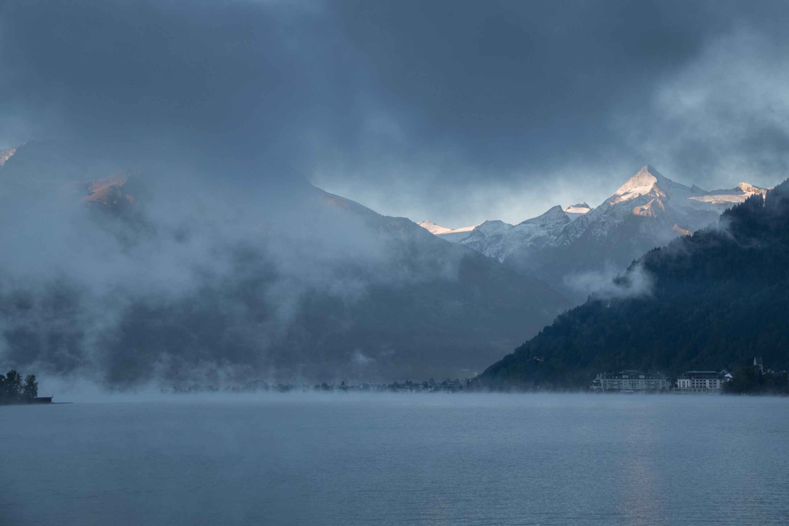 Zeller See bei Nebel